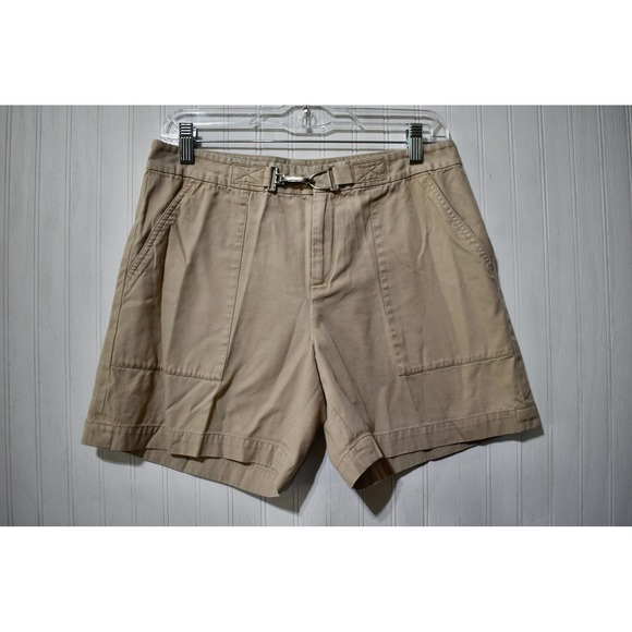 Lauren Ralph Lauren Pants - Lauren Ralph Lauren Belted Shorts Khaki Beige Cotton Blend‎ Size 6